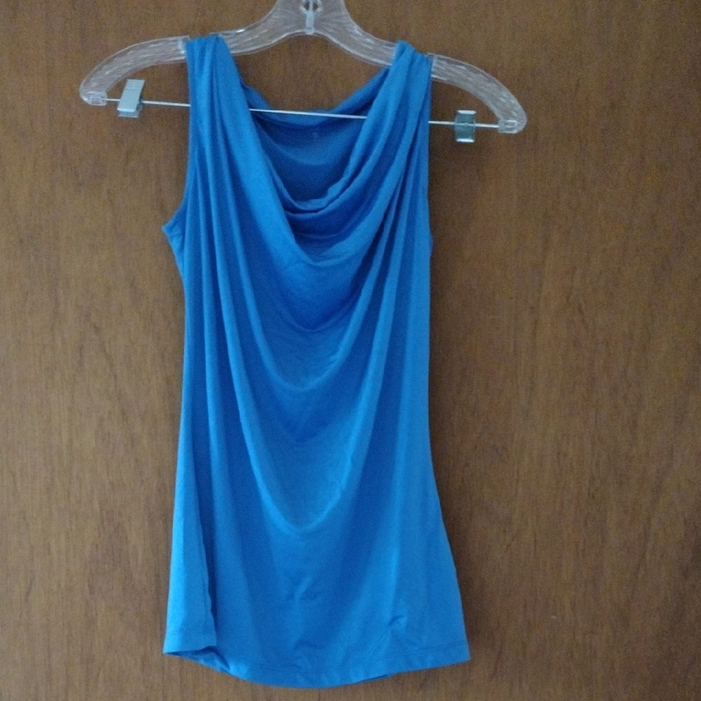 Worthington Vibrant Blue Drape Tank Top